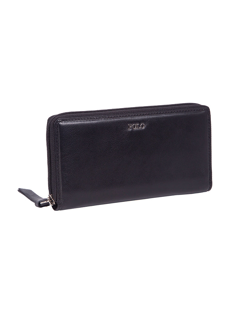 Polo-Melbourne Wallet Zip Around Purse Black PO506455
