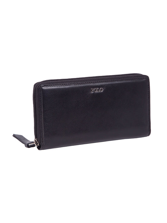 Polo-Melbourne Wallet Zip Around Purse Black PO506455