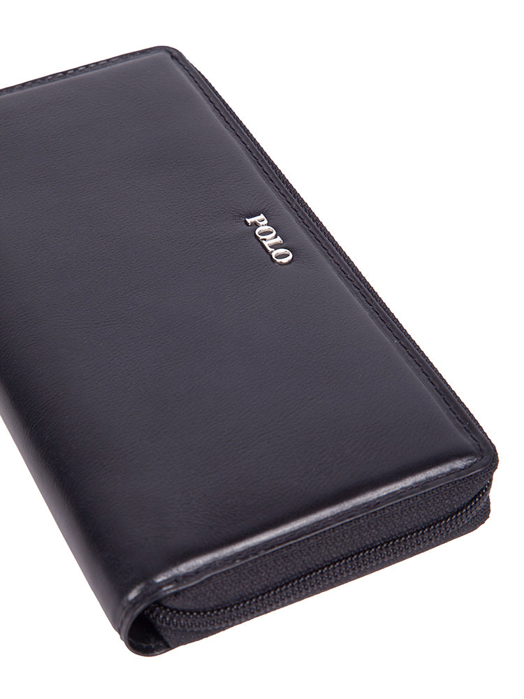Polo-Melbourne Wallet Zip Around Purse Black PO506455