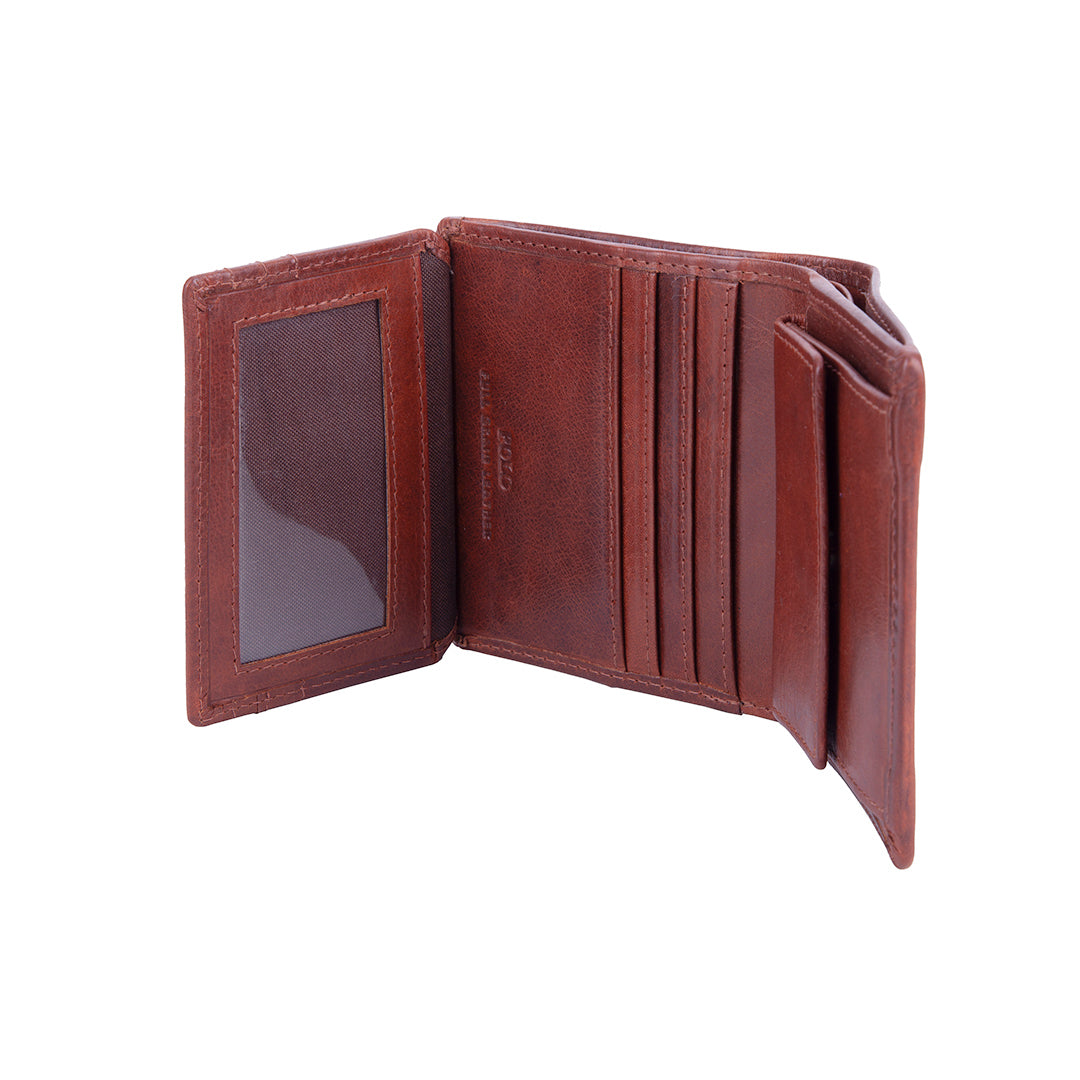 POLO-ETOSHA WALLETS BILLFOLD WITH EXTRA CRAD FLAP BROWN PO475052