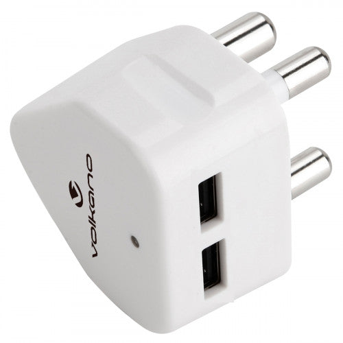Volkano-Dual USB Wall Charger VK8008WT