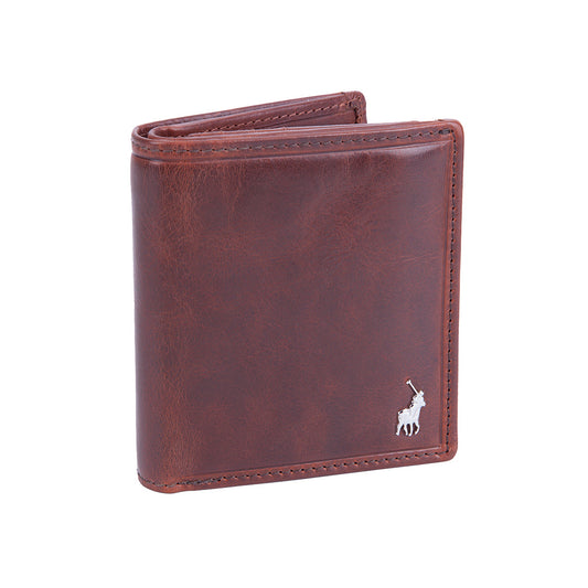 POLO-ETOSHA WALLETS BILLFOLD WITH EXTRA CRAD FLAP BROWN PO475052
