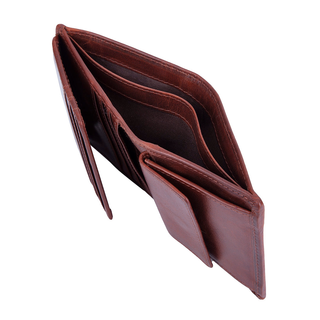 POLO-ETOSHA WALLETS BILLFOLD WITH EXTRA CRAD FLAP BROWN PO475052